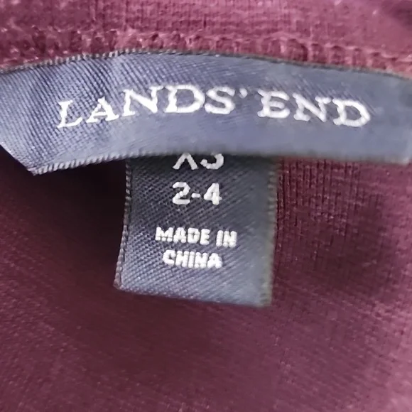Lands' End Dress A-Line Stretchy Faux Belt 3/4 Sleeve Plum Size 4 - Picture 12 of 12